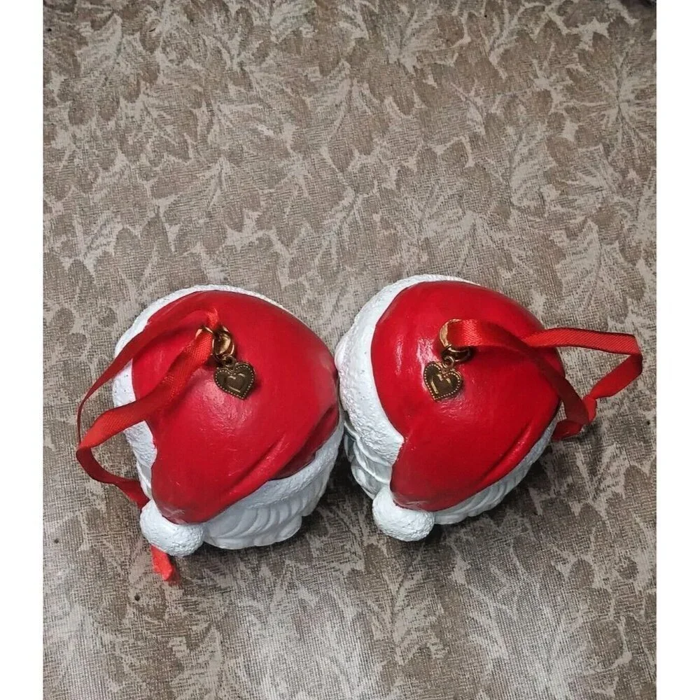 2 Santa Christmas Ornaments 3D Wearing Mask Creative 2020 Hanging Decor NEW